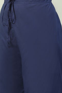 Blue Cotton Anarkali Kurta Palazzo Suit Set image number 2