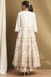 Off-white Brocade Anarkali Suit Set image number 4