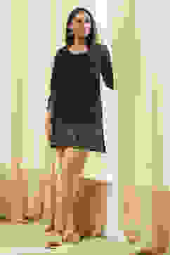 Black Daffodil Straight Printed Kurti image number 0