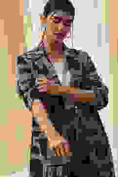 Black Viscose Printed Co-ord Set image number 8