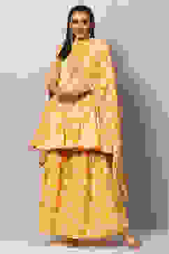 Yellow Cotton Kurta Kurta Garara Suit Set image number 0