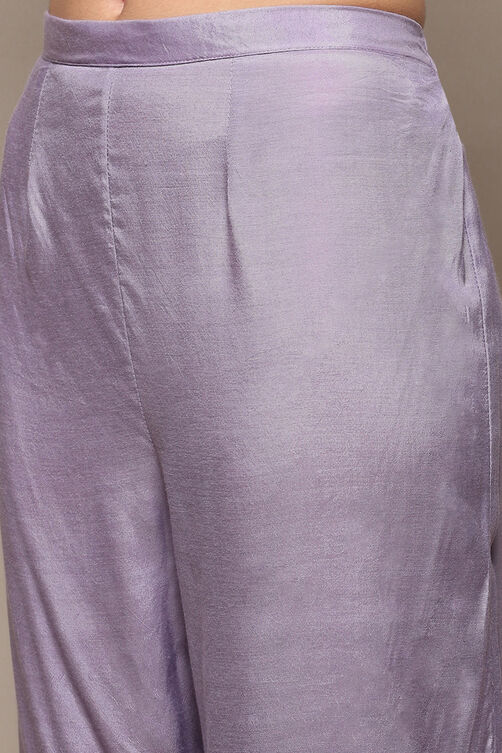 Lilac Organza Unstitched Suit Set image number 3