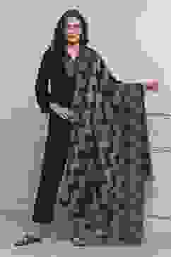 Brown Yarn-Dyed Printed Winter Stole image number 1