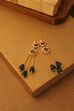 Green Gold Plated Brass Drop & Dangler Earrings image number 2