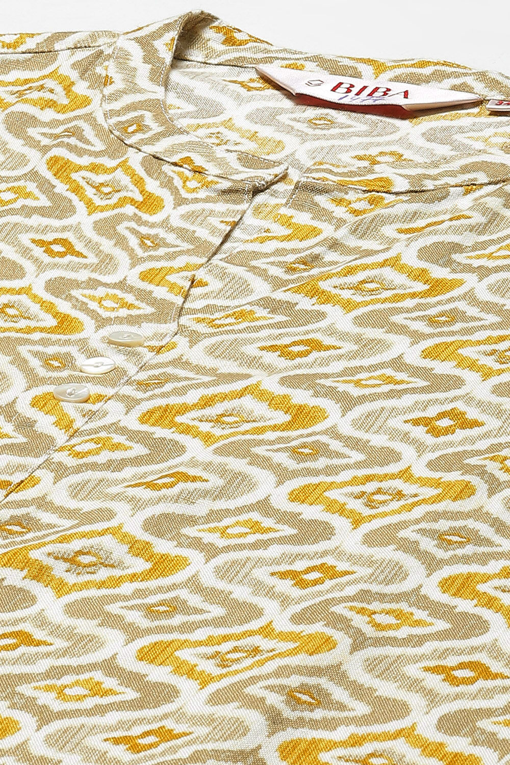 Mud Ochre Rayon Fusion Printed Kurta Set image number 1