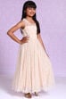 Beige Nylon A Line Gown image number 3