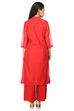Red Poly Cotton Straight Kurta Palazzo Suit Set image number 4