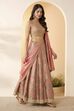 Light Pink Silk Kalidar Lehenga Set image number 3