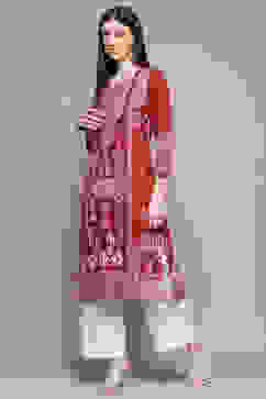 Maroon Rayon Straight Kurta image number 2