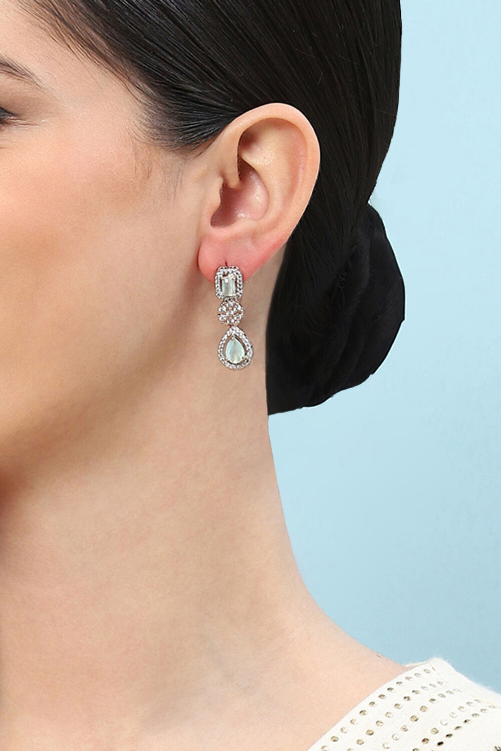 Light Green Brass Earrings image number 1