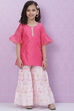 Pink Art Silk Straight Top