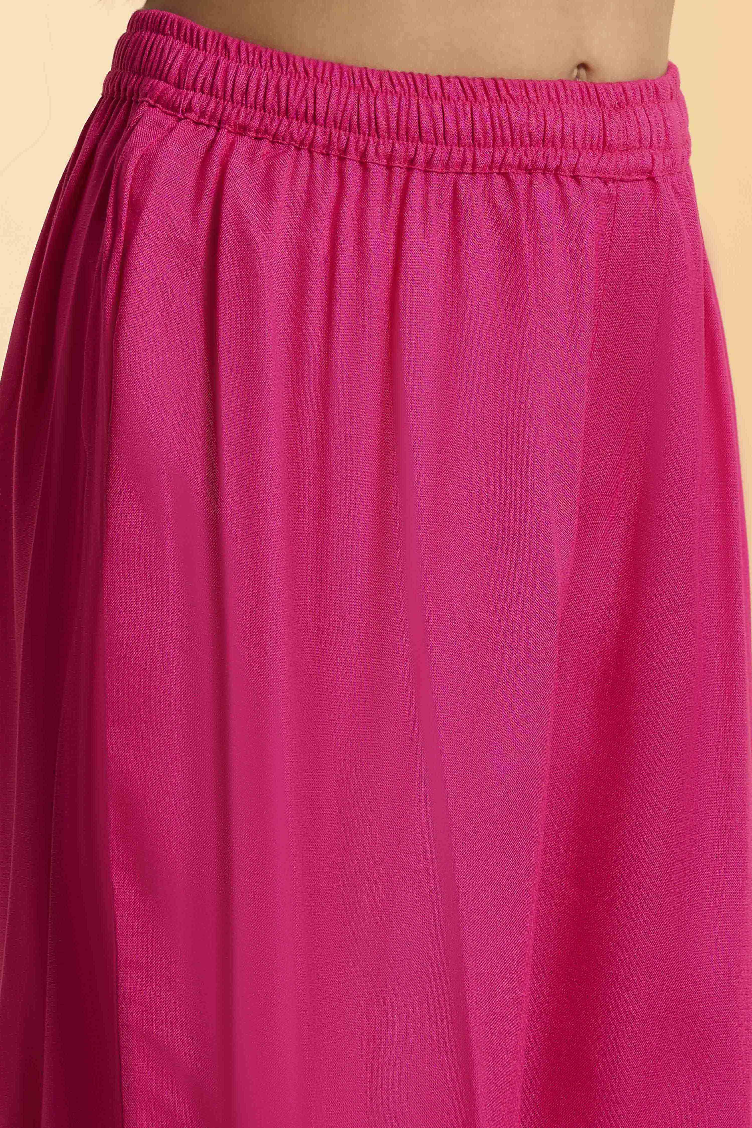 Pink Yoke Design A-Line Kurta Set image number 2