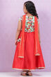 Orange & Turquoise Art Silk Lehenga Set image number 4