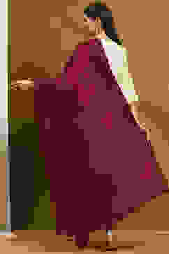 Wine Polyester Dupatta image number 3