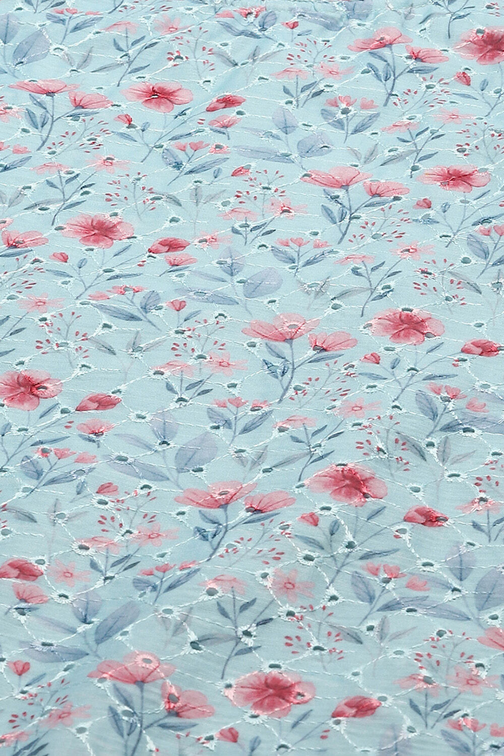 Blue Linen Blend Unstitched Suit Set image number 2