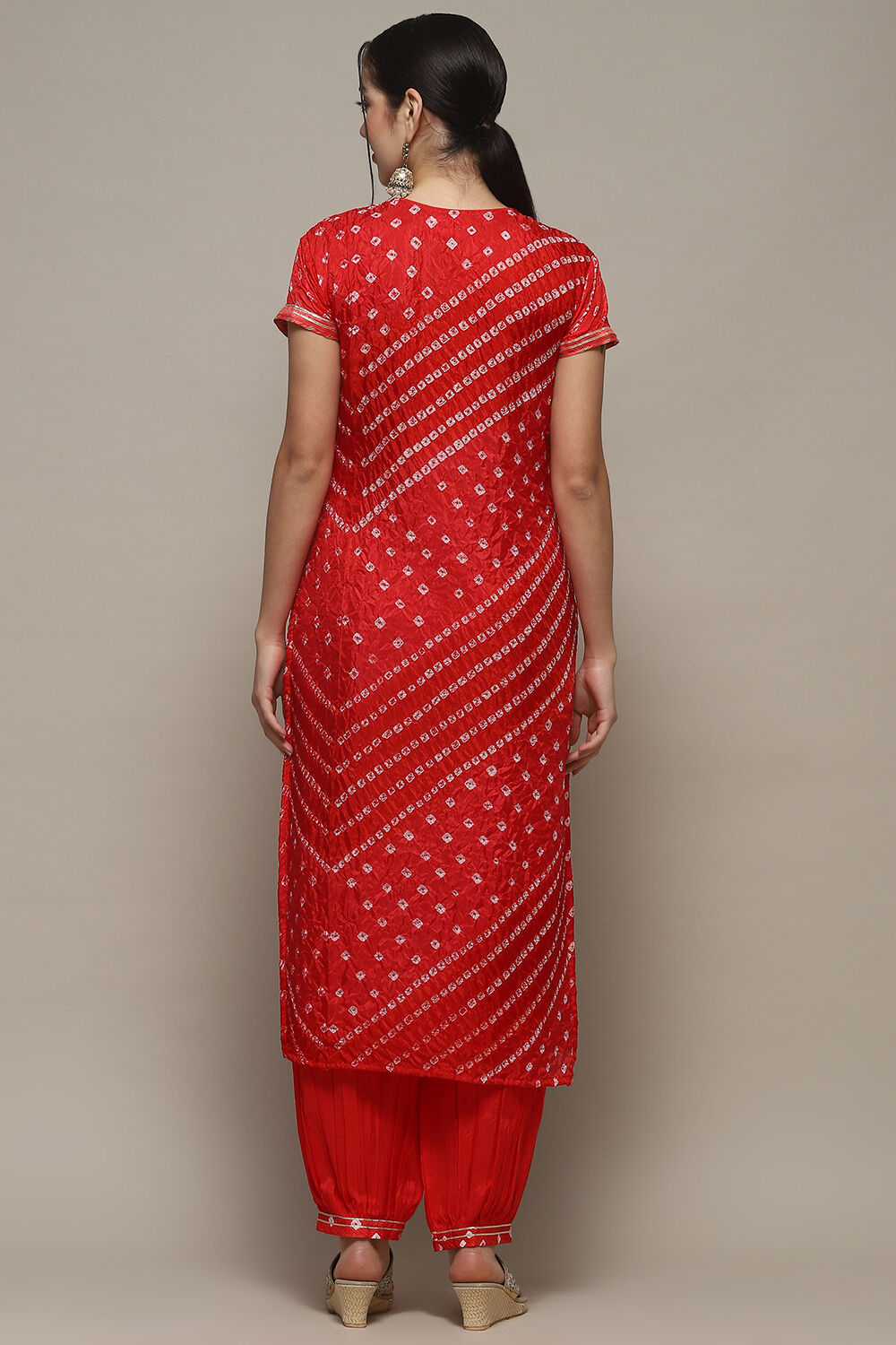 Orange Silk Blend Unstitched Suit set image number 6