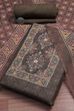 Grey Chanderi Rajasthani Print Unstitched Suit Set image number 0