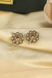 Pink Gold Plated Brass Floral Stud Earrings image number 5