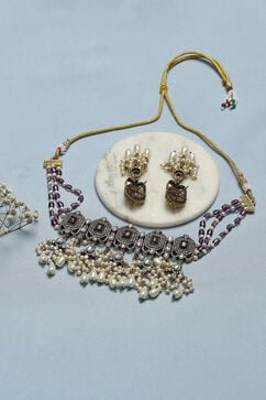 Purple Brass Necklace Set image number 2