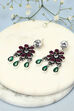 Pink Green Brass Earrings image number 0