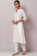 White Straight Nylon Viscose Kurta image number 2