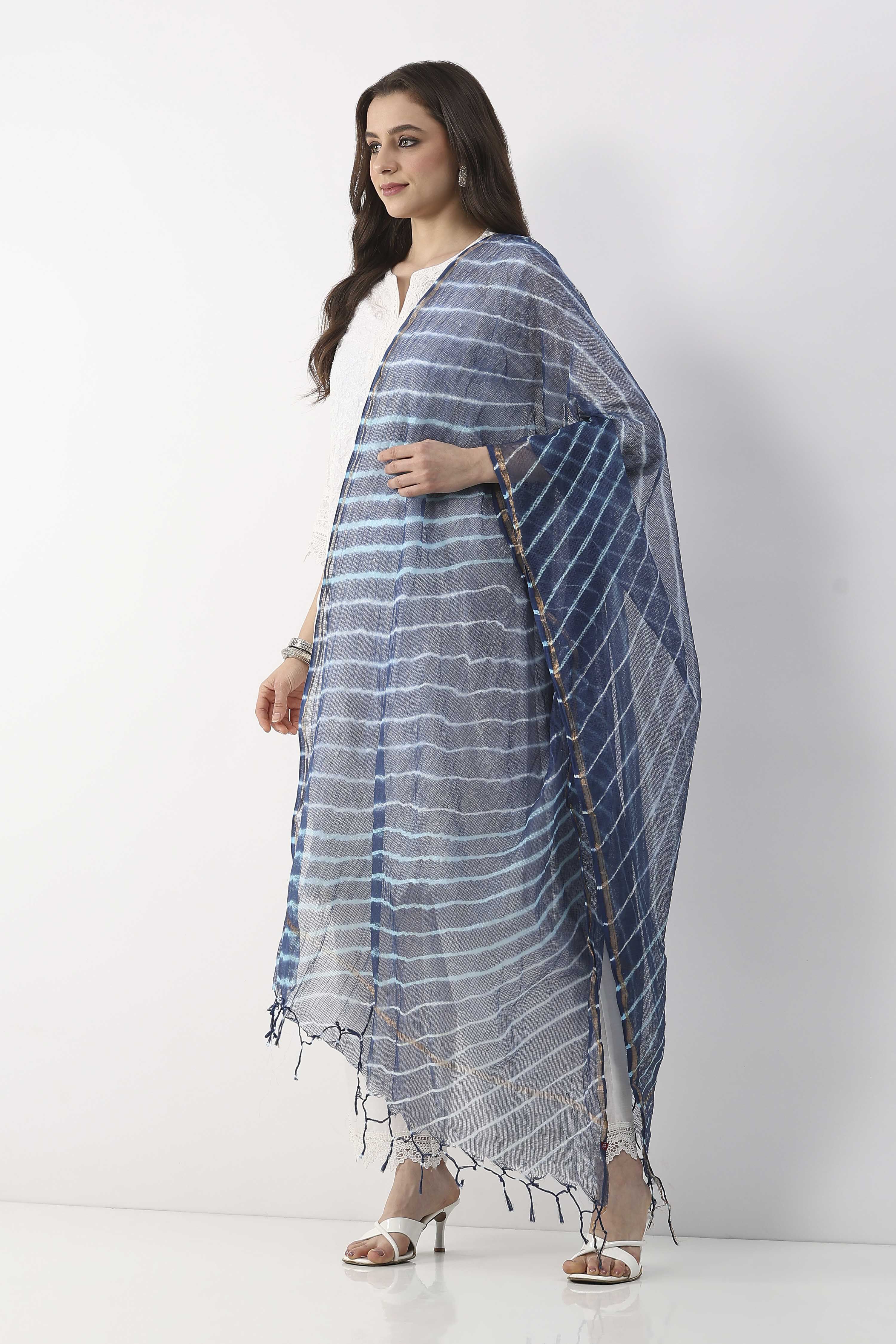 Blue  Na Dupatta image number 1