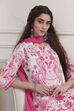Pink and White Printed Straight Suit Set image number 7