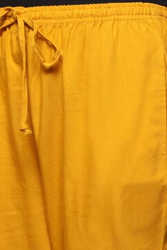 Mustard Cotton Flax Pants image number 1