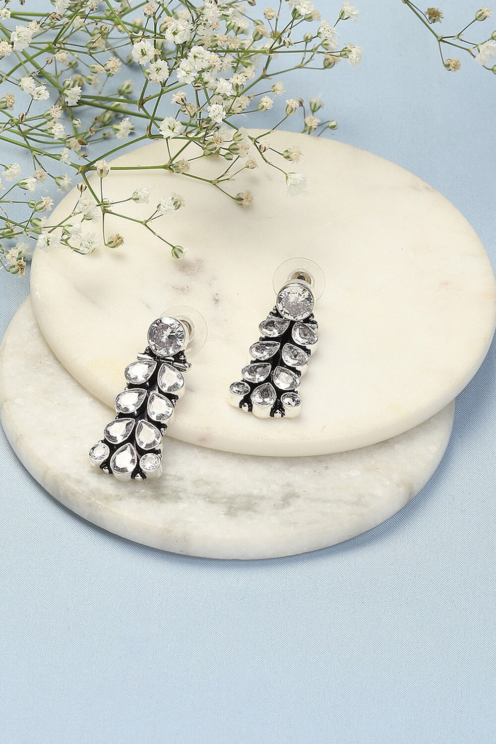 White Brass Earrings image number 0