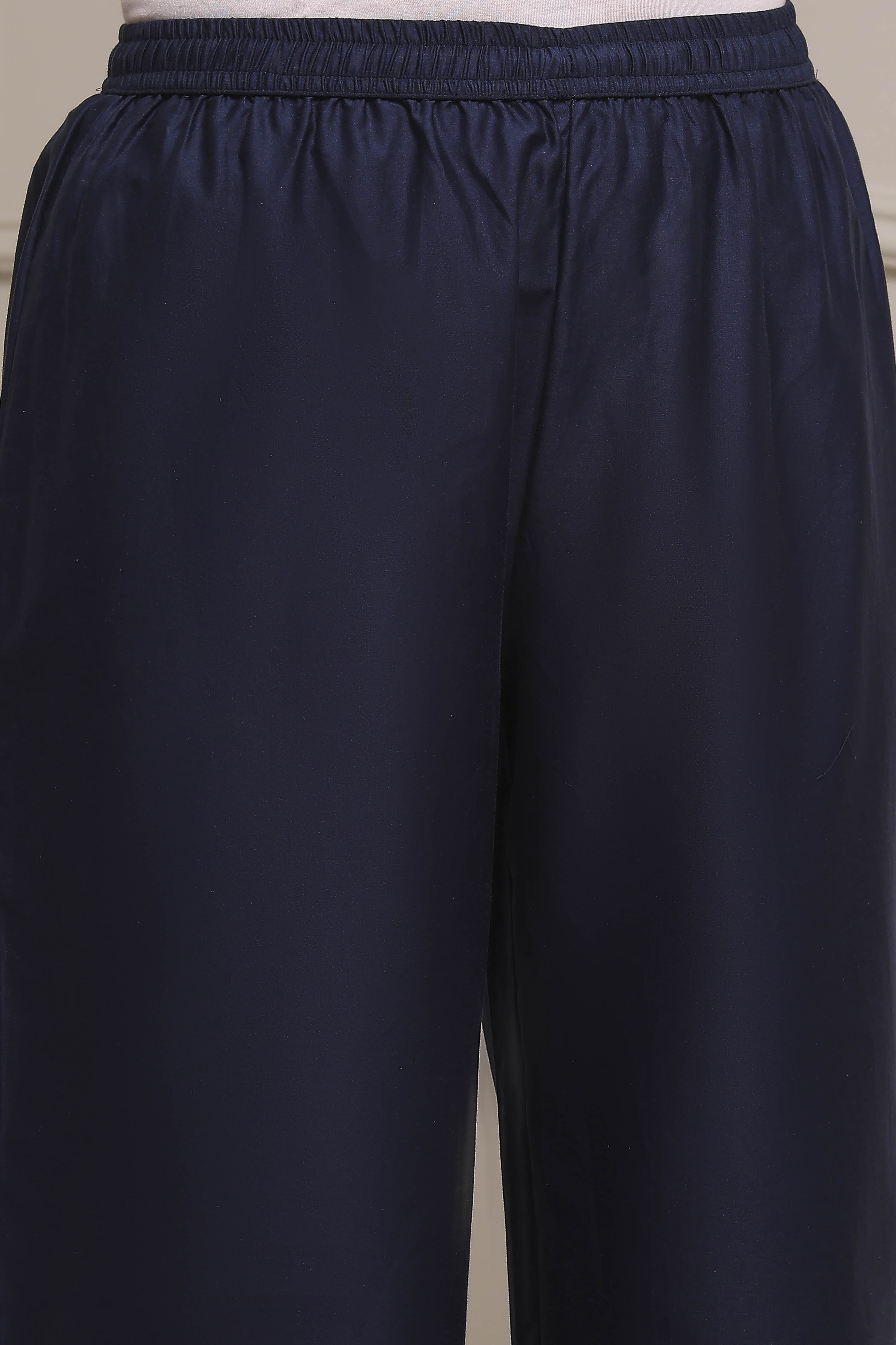 Blue Cotton Blend A-Line Printed Suit Set image number 2