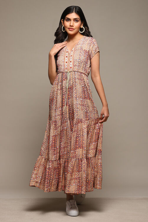 Grey Rayon Straight Printed Jumpsuit image number 0