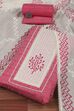 Pink Cotton Printed Embroidered Unstitched Suit Set image number 0