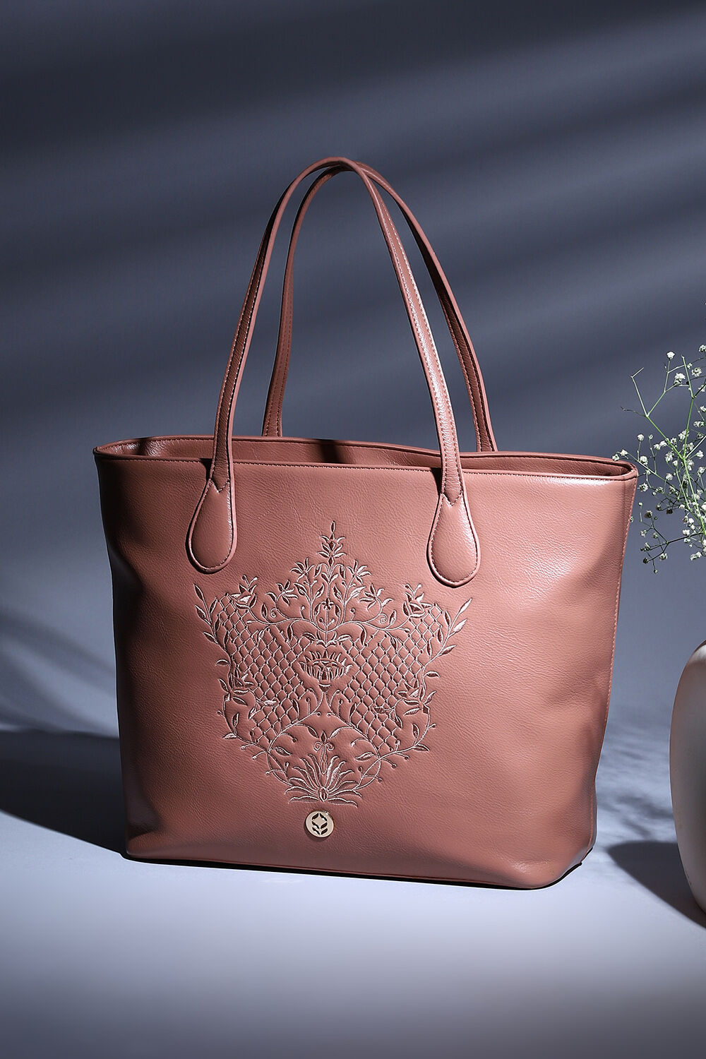 Blush pink outlet tote bag