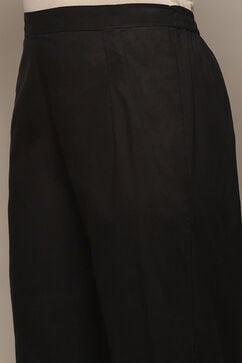 Beige Black Cotton Unstitched Suit set image number 3