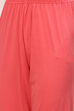 Coral Red Cotton Anarkali Kurta Churidar Suit Set image number 2