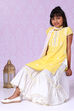 Yellow And White Cotton Sharara Kurta Sharara Suit Set