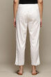 White Viscose Printed Narrow Pant