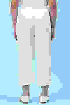 White Cotton Solid Pant image number 4