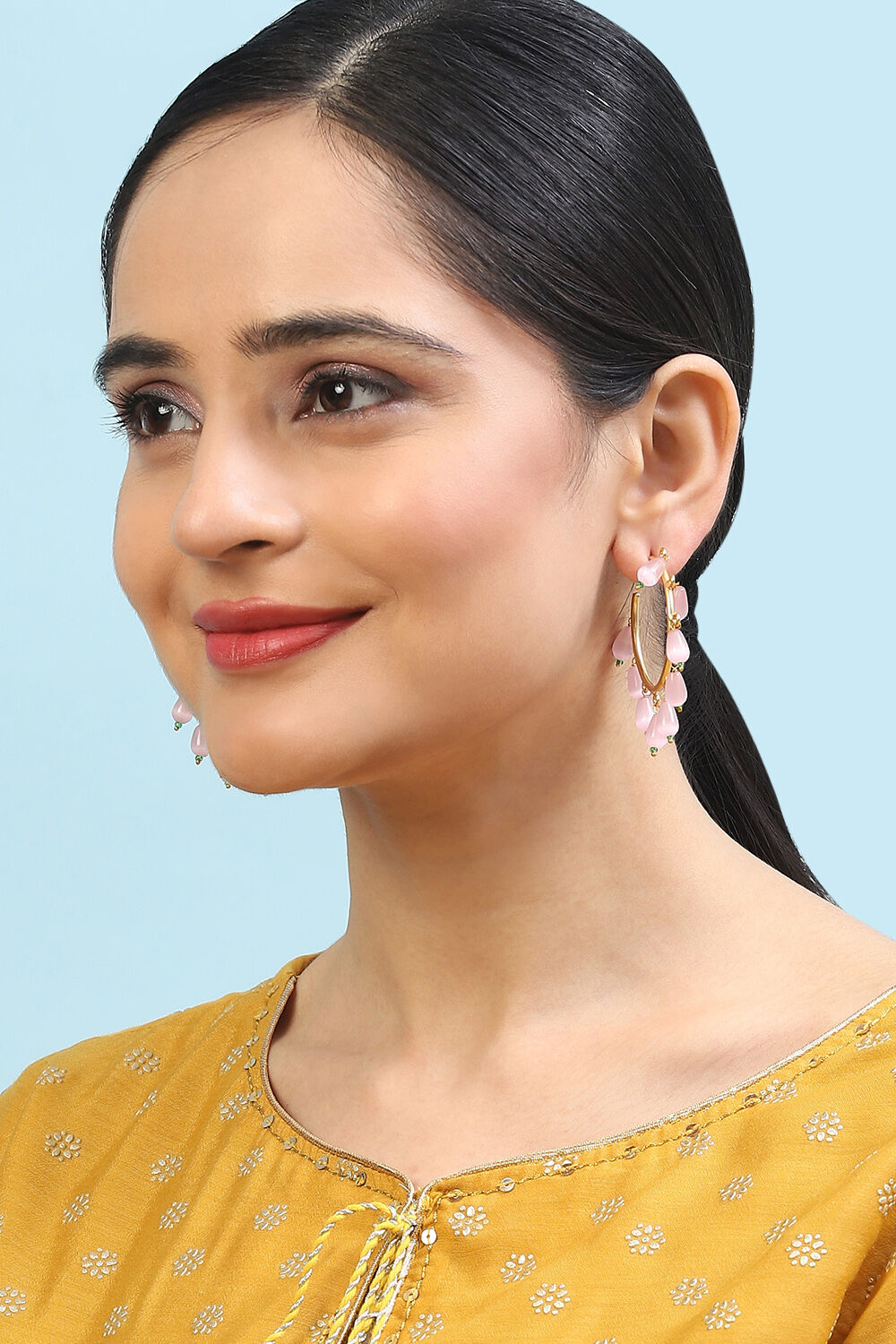 Pink Brass Earrings image number 3