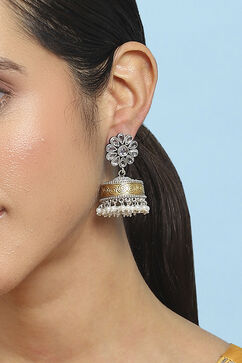 White Brass Jhumka image number 1