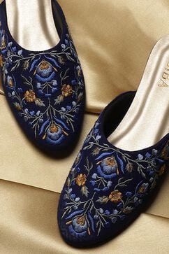 Blue Embroidered Mules image number 1