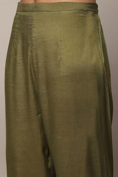 Green Silk Blend Unstitched Suit set image number 3