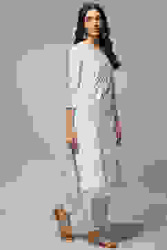 Blue Viscose Straight Printed Kurta image number 3