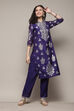 Pink & Purple Polyester Straight Printed 2 Piece Set image number 0