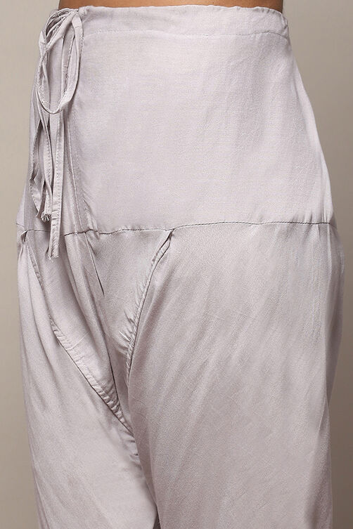 Grey Linen Unstitched Suit Set image number 3
