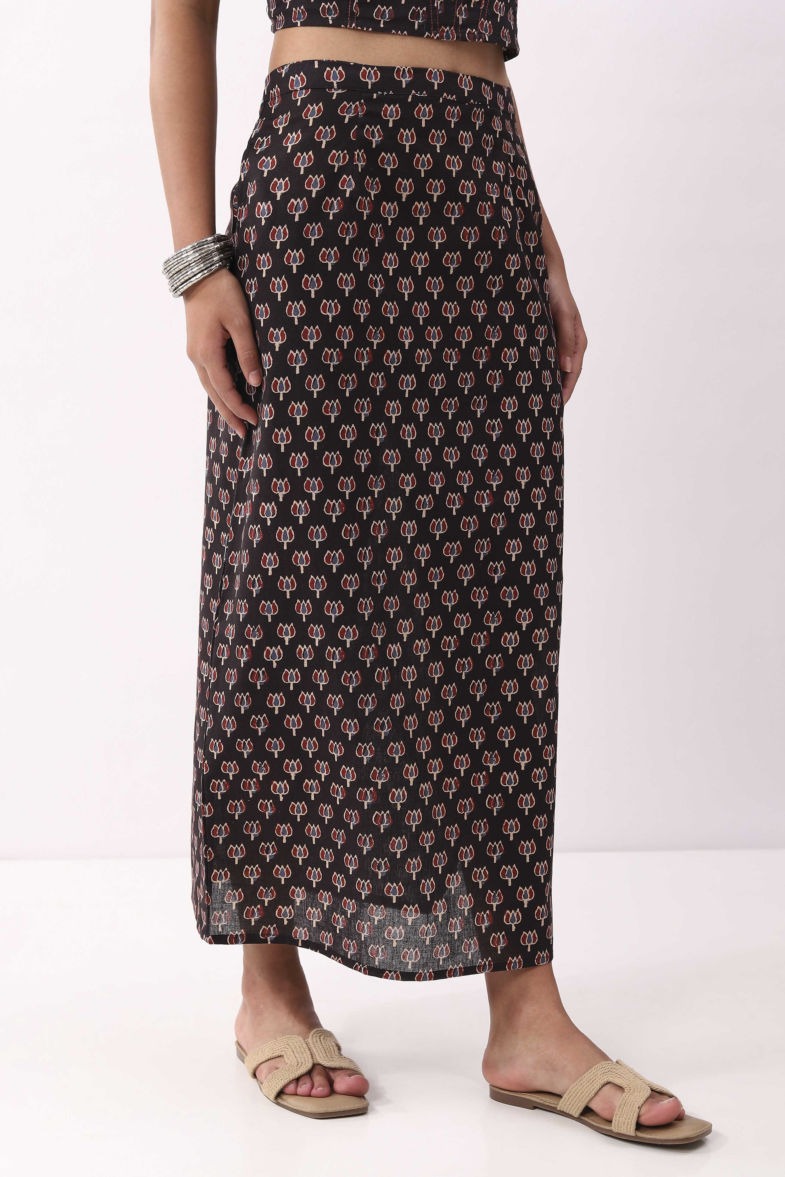 Black Cotton Skirt image number 3