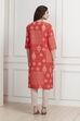 Orange Cotton Printed Straight Kurta image number 3