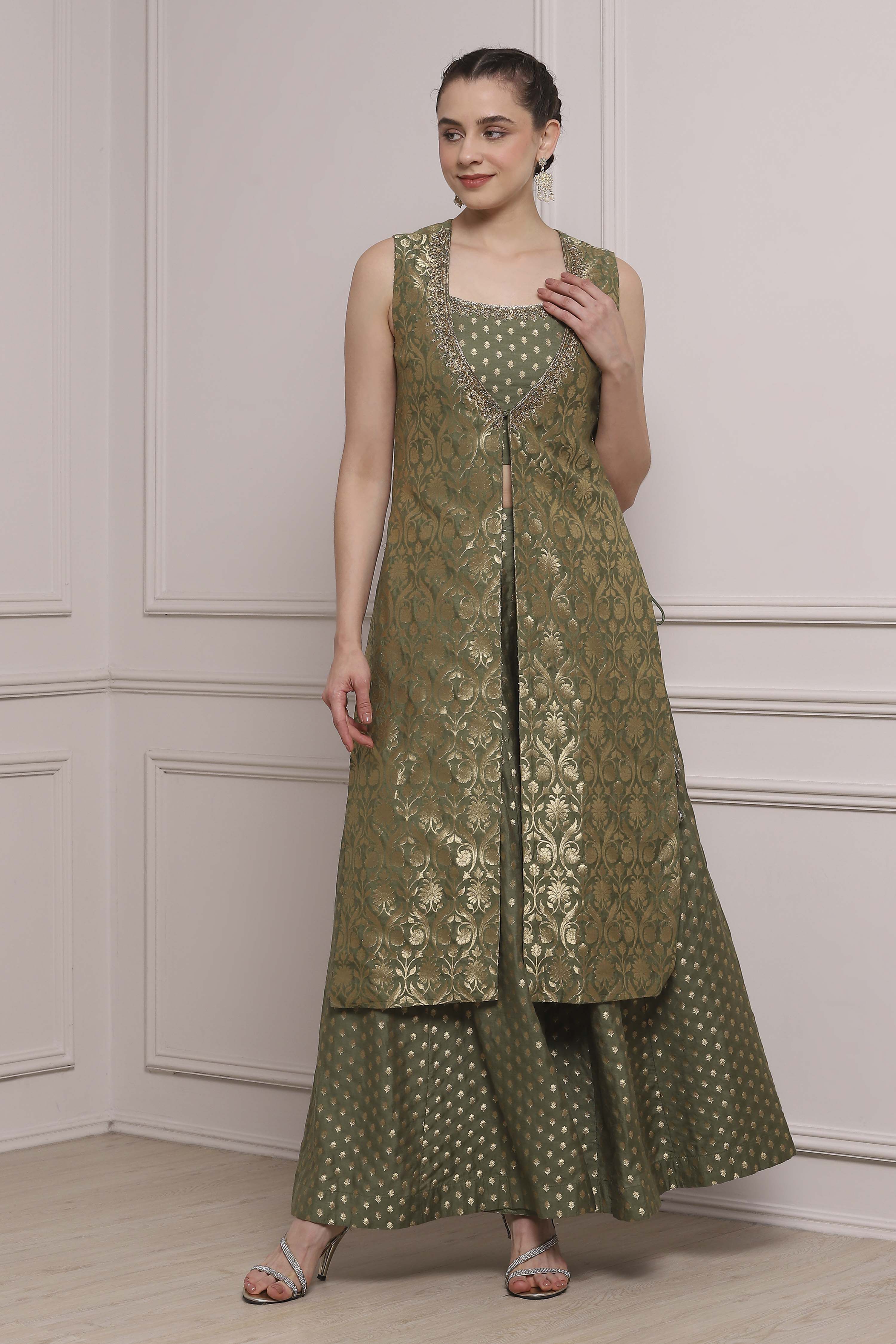 Earthy Grn Polyester Yarndyed Fusion Set image number 7