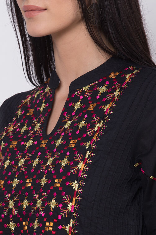 Black Cotton Kurta image number 1
