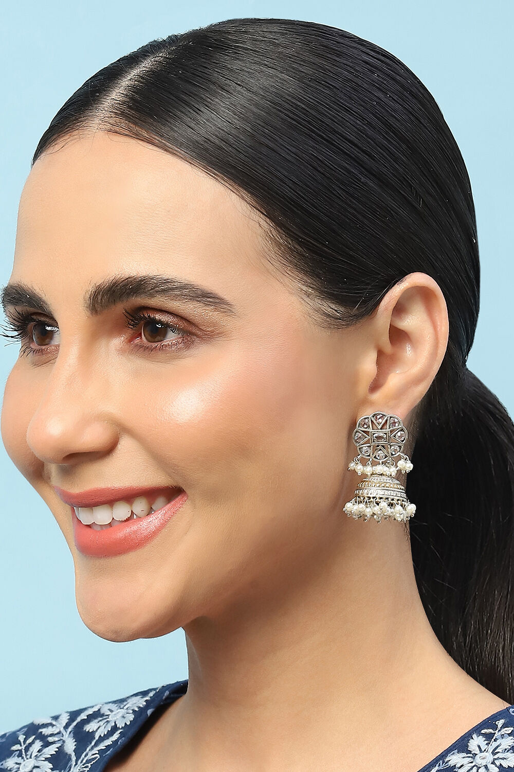 Gold Silver Brass Earrings image number 3